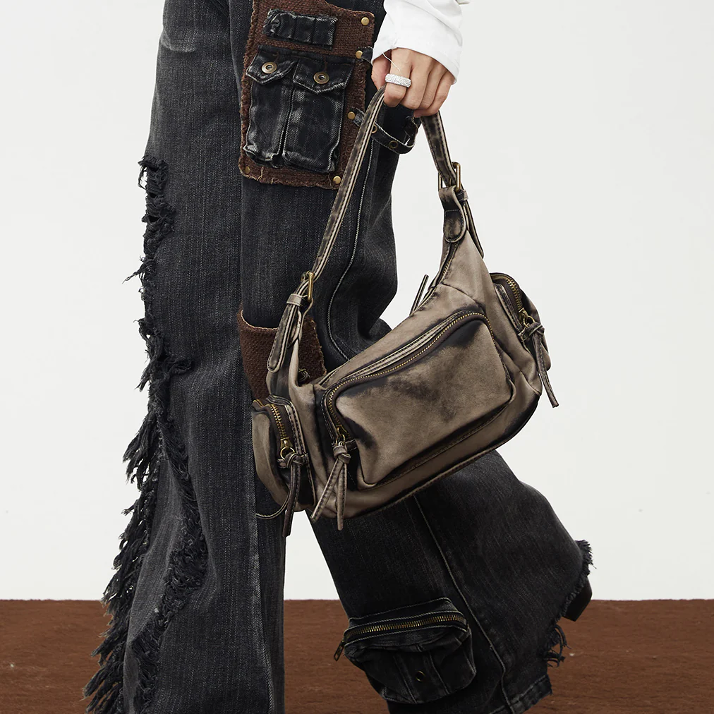 Addison Distressed Shoulder Bag - Image 4