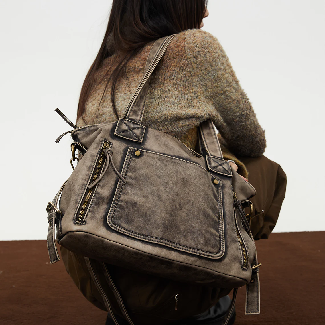 Kaia Distressed XL Tote - Image 5