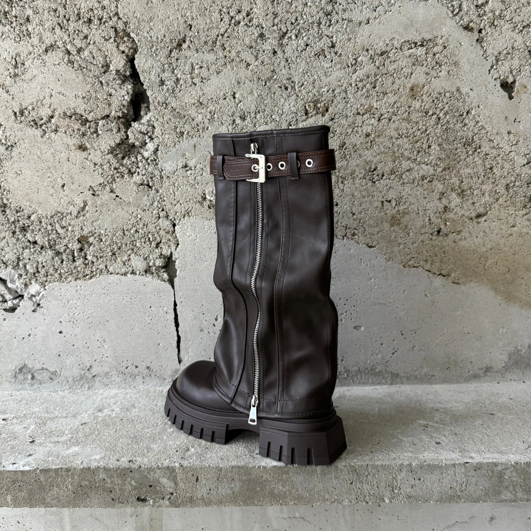 Platform Fold Over Chunky Boots - Image 17