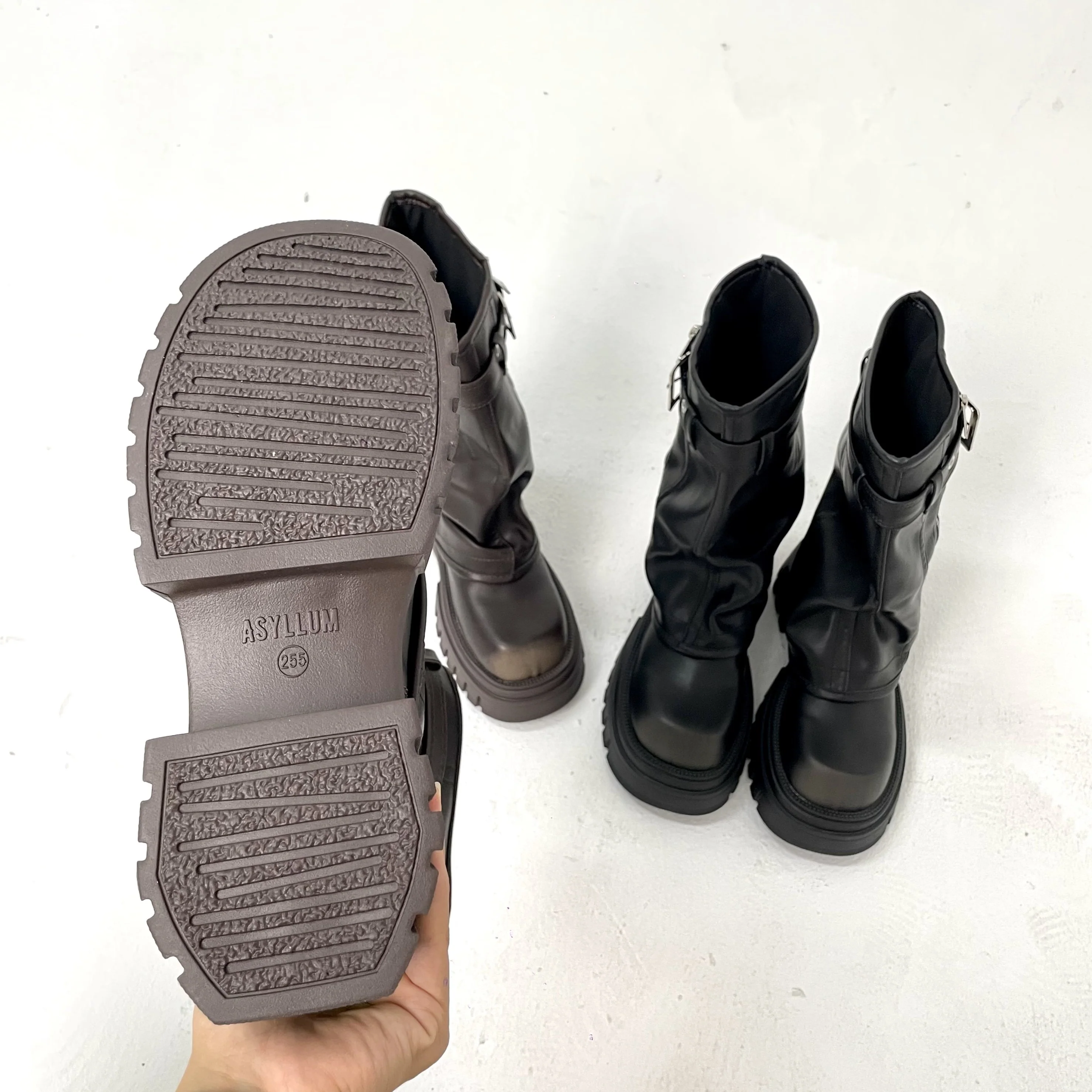 Knee-high Platform Fold Over Chunky Boots - Image 8