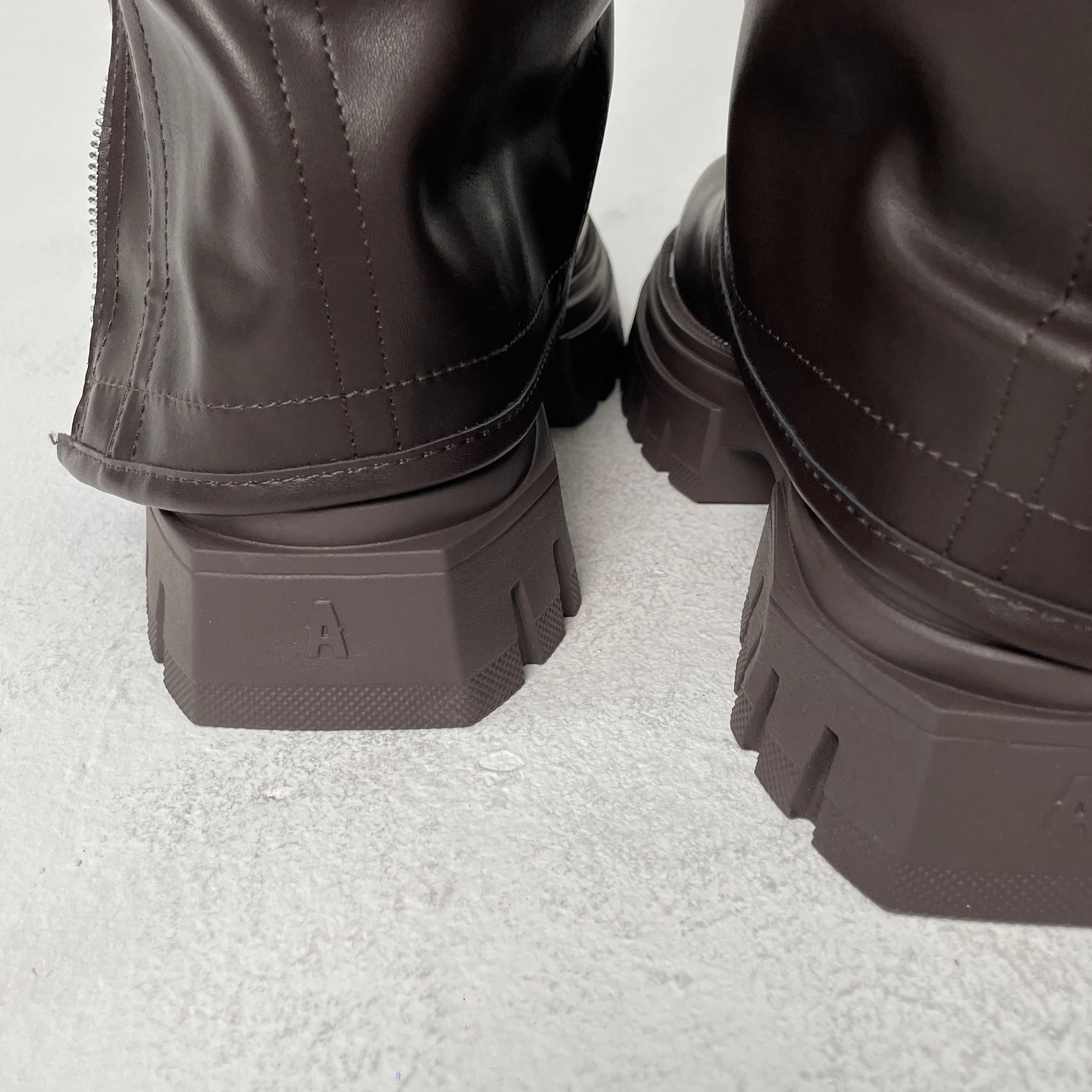 Knee-high Platform Fold Over Chunky Boots - Image 9