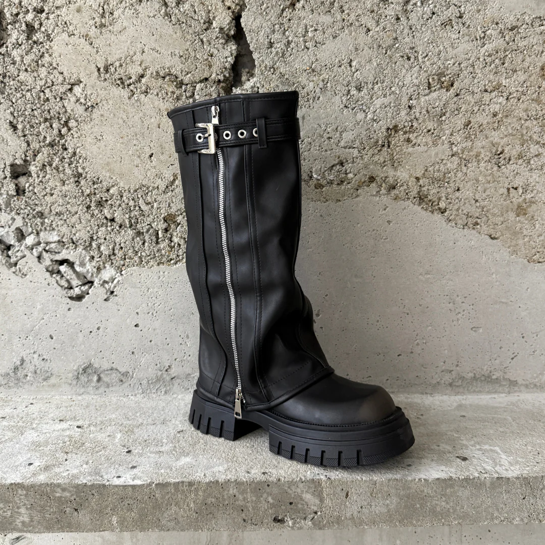 Platform Fold Over Chunky Boots - Image 16
